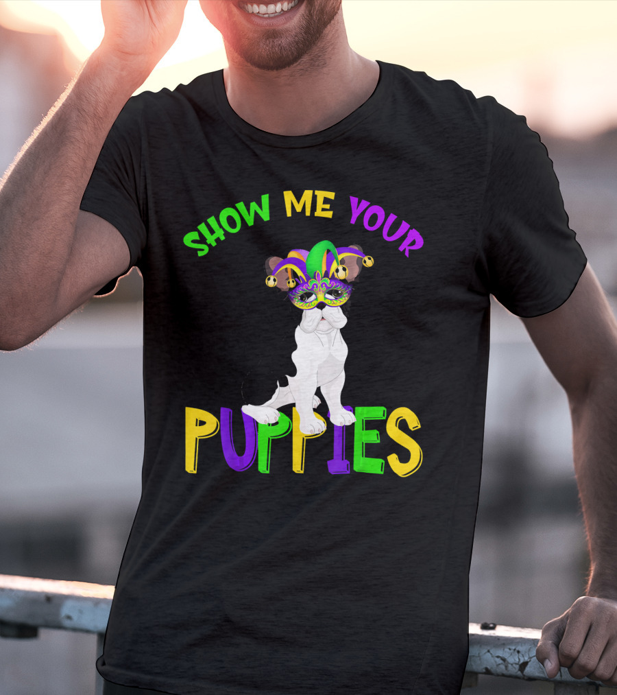 Show Me Your Puppies French Bulldogs Jester Hat T-Shirt
