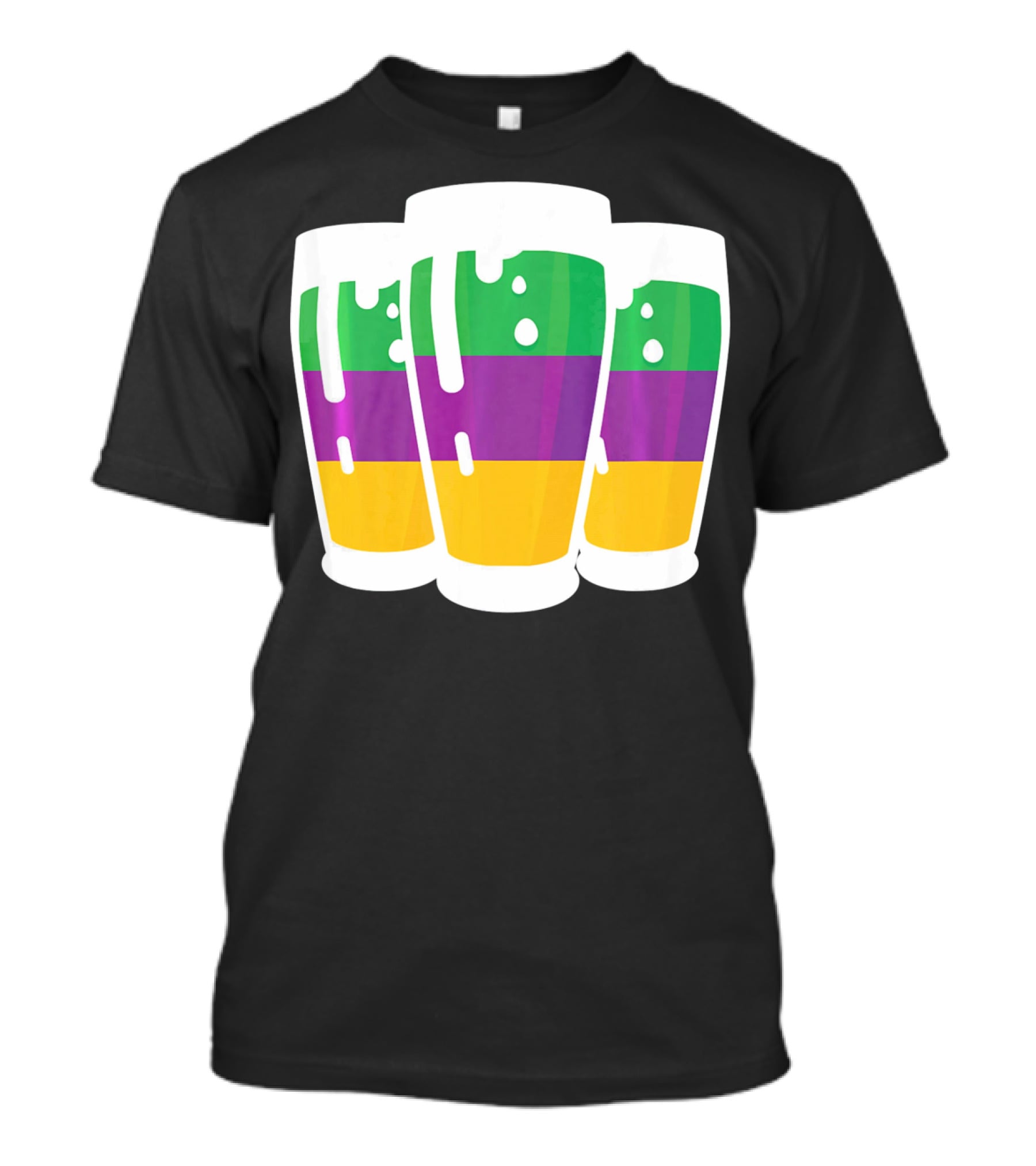 Mardi Gras Beer Funny Mardi Gras Party Carnival Colors T-Shirt