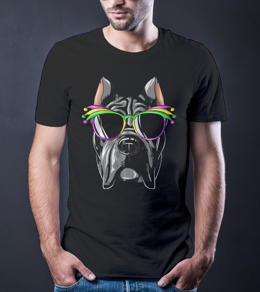 Cane Corso Mardi Gras Mask Eyewear Carnival Cane T-Shirt