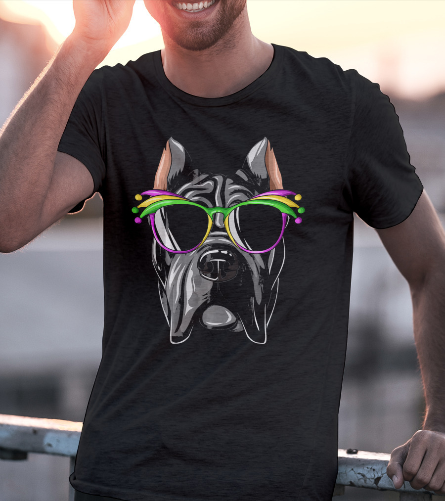 Cane Corso Mardi Gras Mask Eyewear Carnival Cane T-Shirt