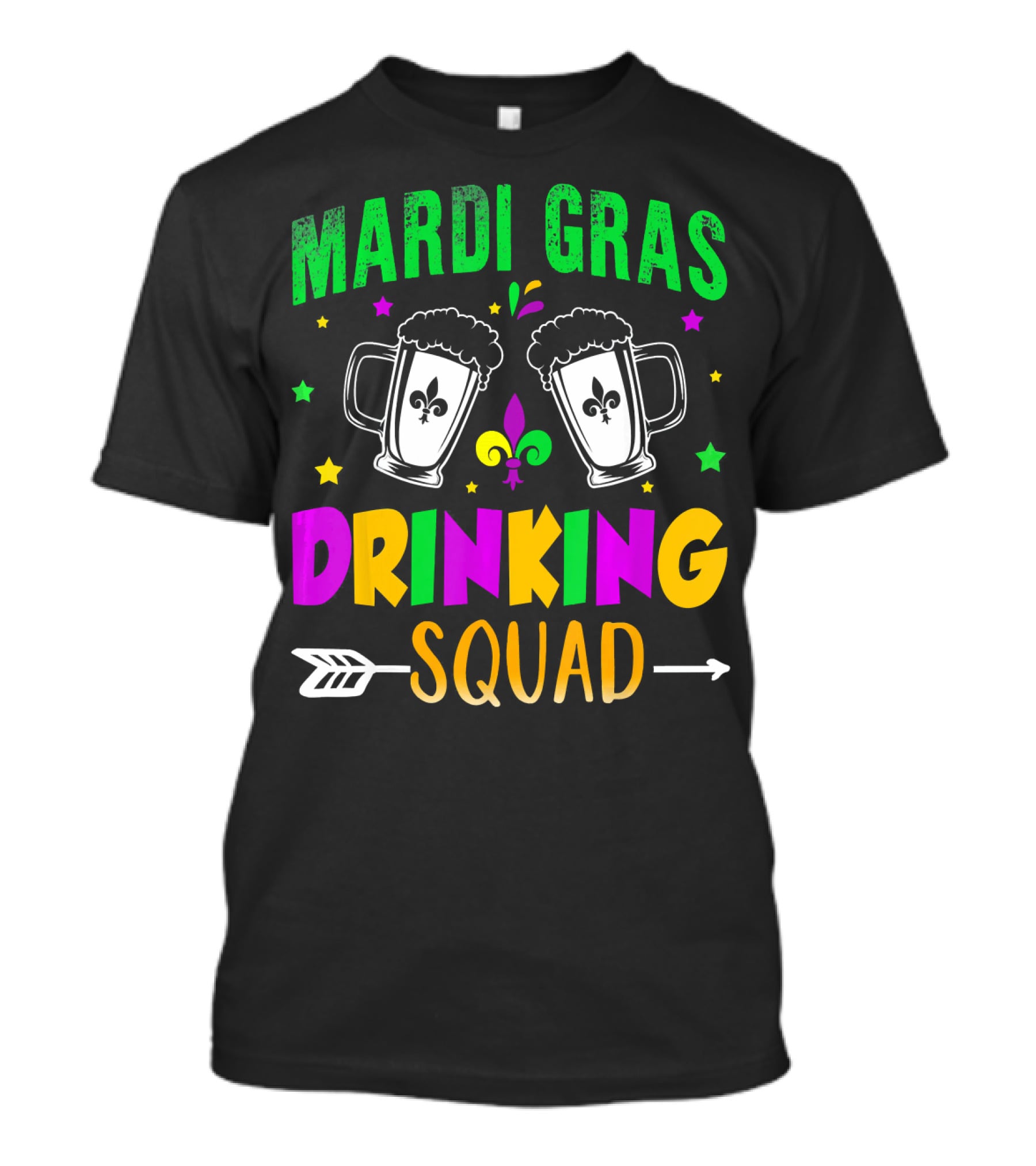 Mardi Gras Drinking Squad Beer Mug Fleur De Lis Party T-Shirt