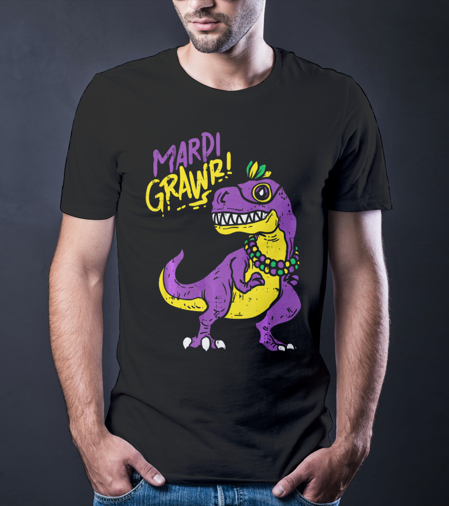 Mardi Grawr Rex Dinosaur Dino Mardi Grawr T-Shirt