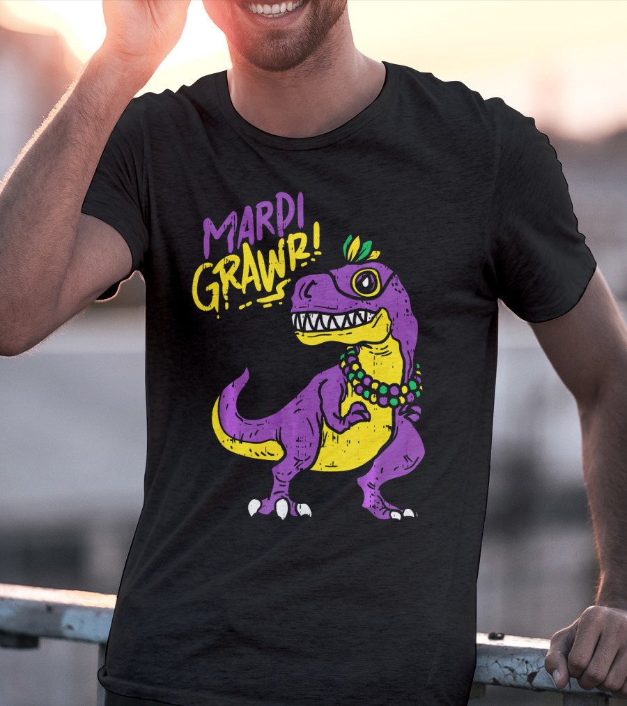 Mardi Grawr Rex Dinosaur Dino Mardi Grawr T-Shirt