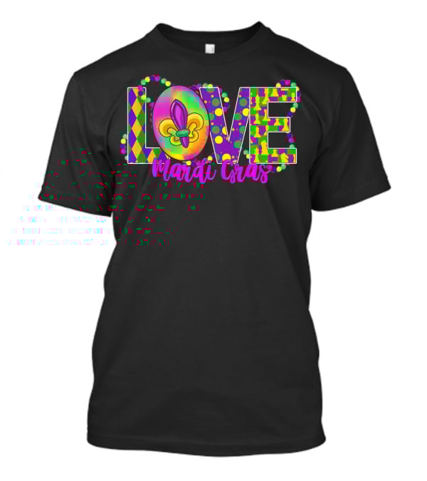 LOVE Mardi Gras Celebration Fleur-de-Lis T-Shirt