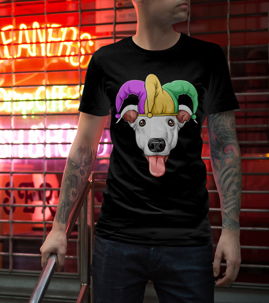 Mardi Gras Greyhound Carnival Jester Hat T-Shirt