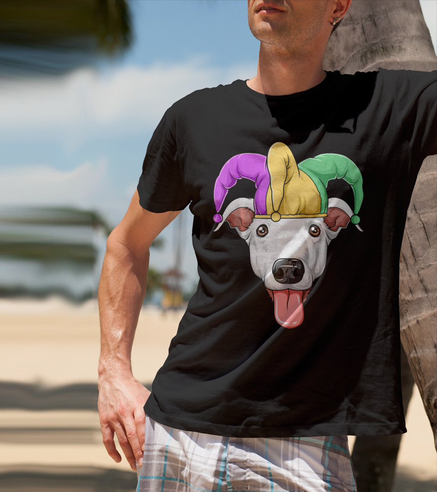 Mardi Gras Greyhound Carnival Jester Hat T-Shirt