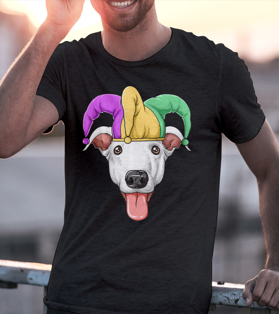 Mardi Gras Greyhound Carnival Jester Hat T-Shirt