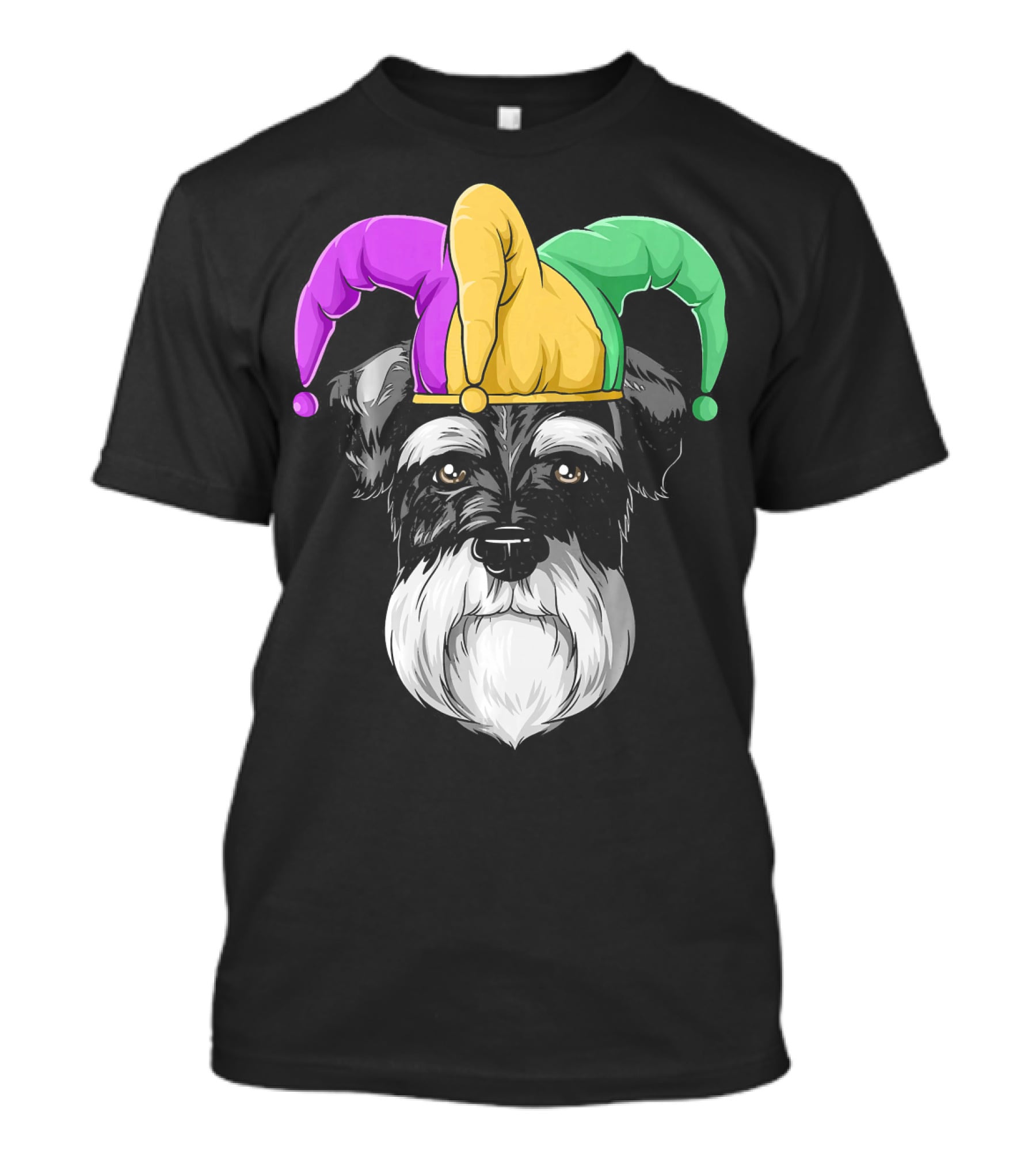 Mardi Gras Schnauzer Jester Carnival Hat Party T-Shirt