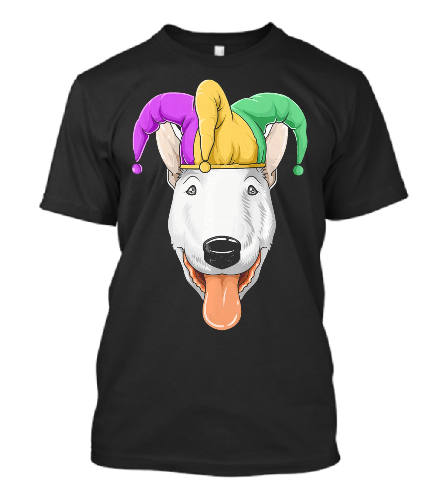Mardi Gras Bull Terrier Jester Hat Carnival Bul T-Shirt