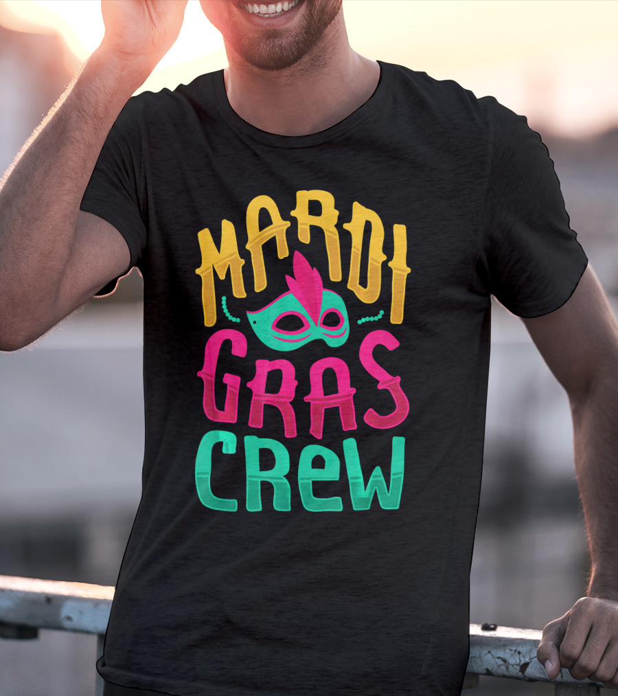 Mardi Gras Crew Carnival Mask Nola Party T-Shirt
