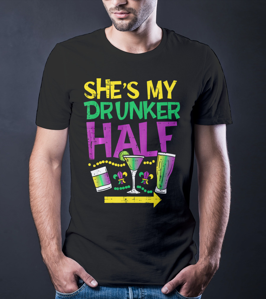 She's My Drunker Half Couple Matching Drink Icons T-Shirt