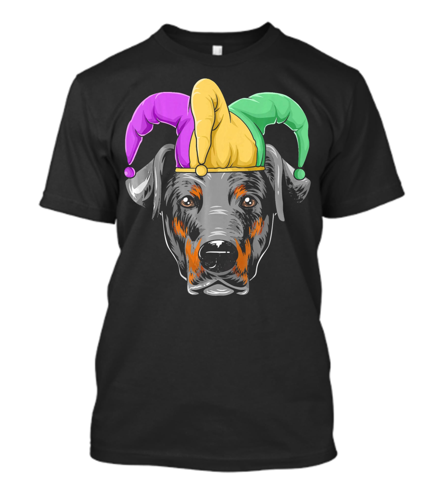 Mardi Gras Doberman Jester Hat Carnival Doberma T-Shirt
