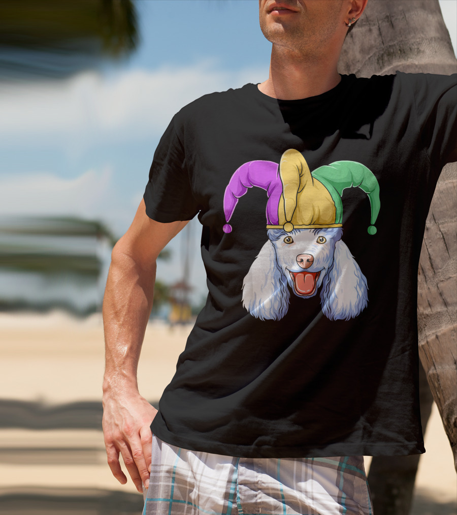 Mardi Gras Poodle Jester Hat Carnival Poodle T-Shirt
