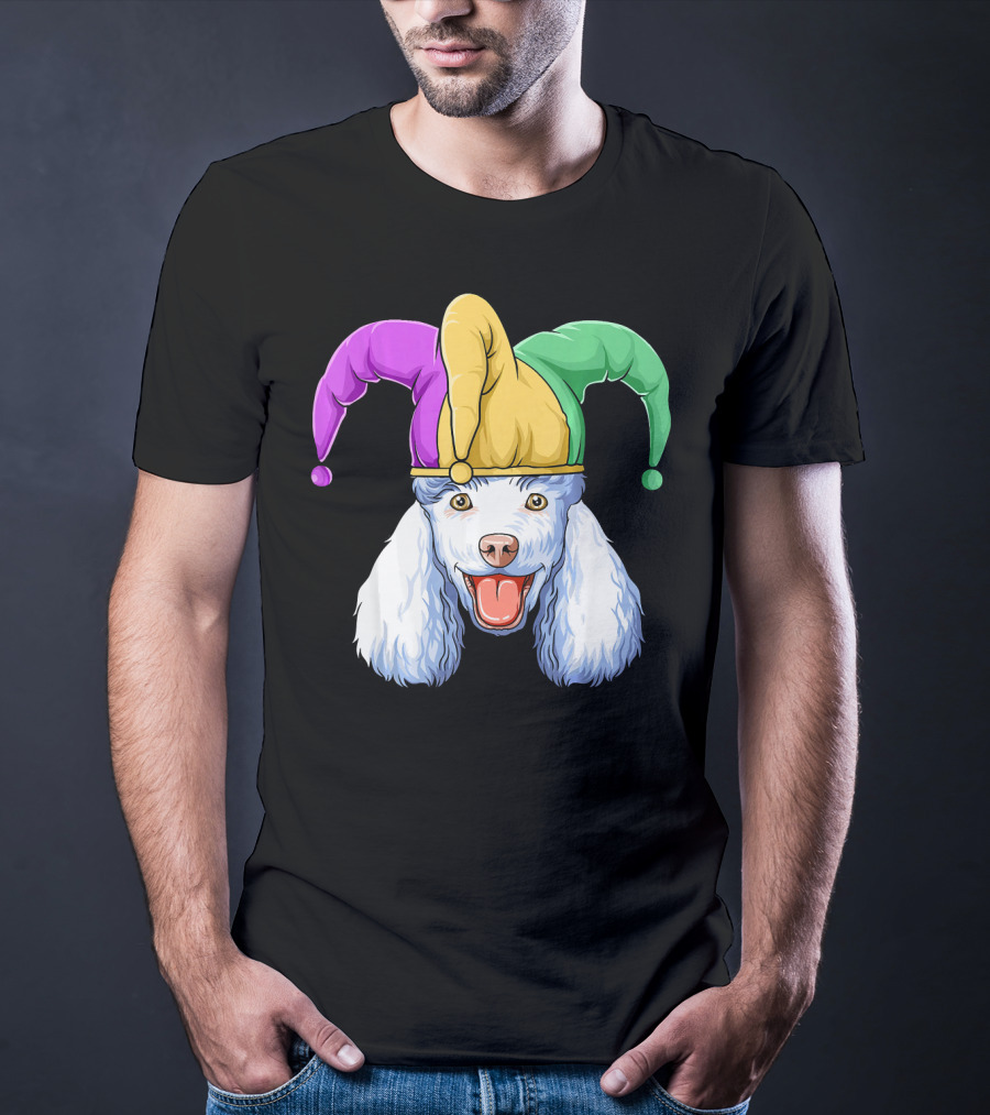 Mardi Gras Poodle Jester Hat Carnival Poodle T-Shirt