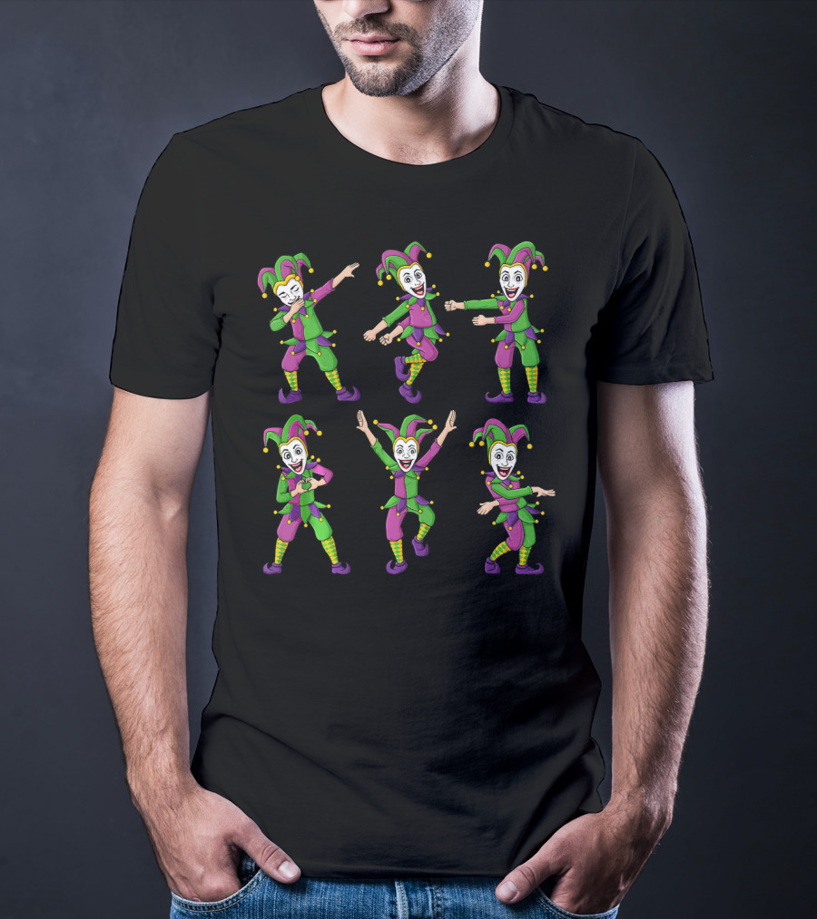 Mardi Gras Jesters Dancing Celebration Jokers T-Shirt