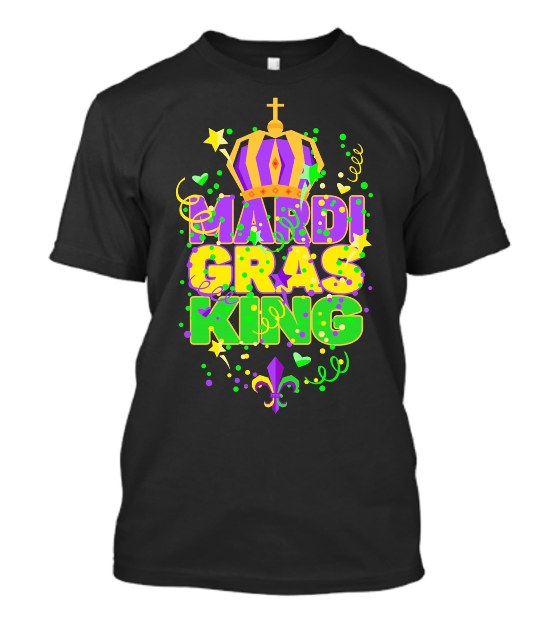 Mardi Gras King Crown Colorful T-Shirt