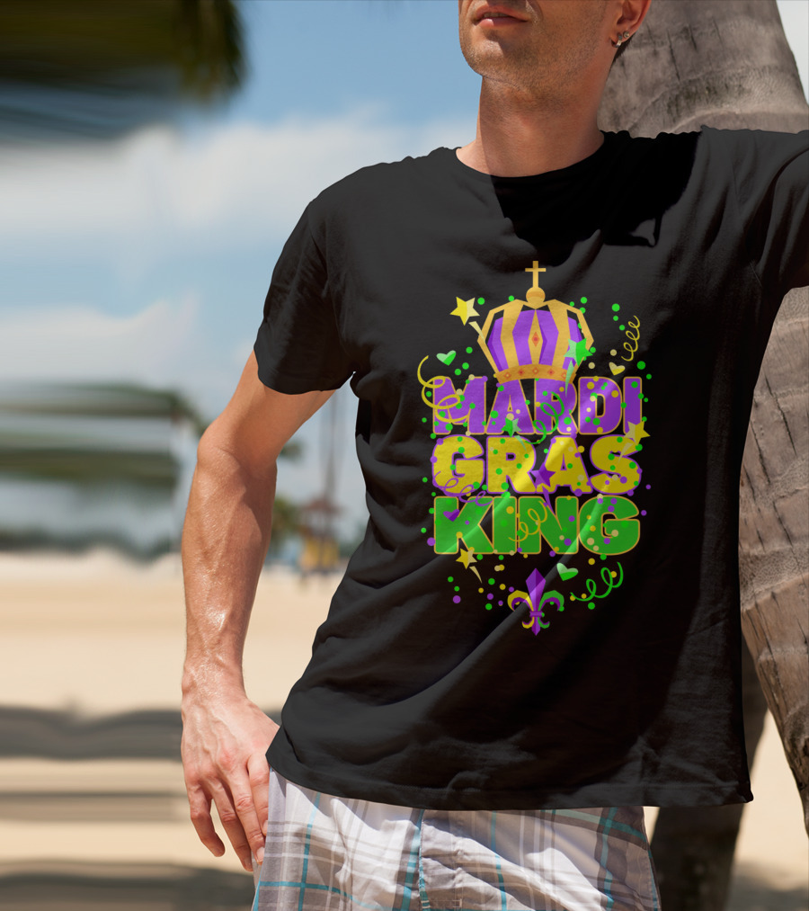 Mardi Gras King Crown Colorful T-Shirt