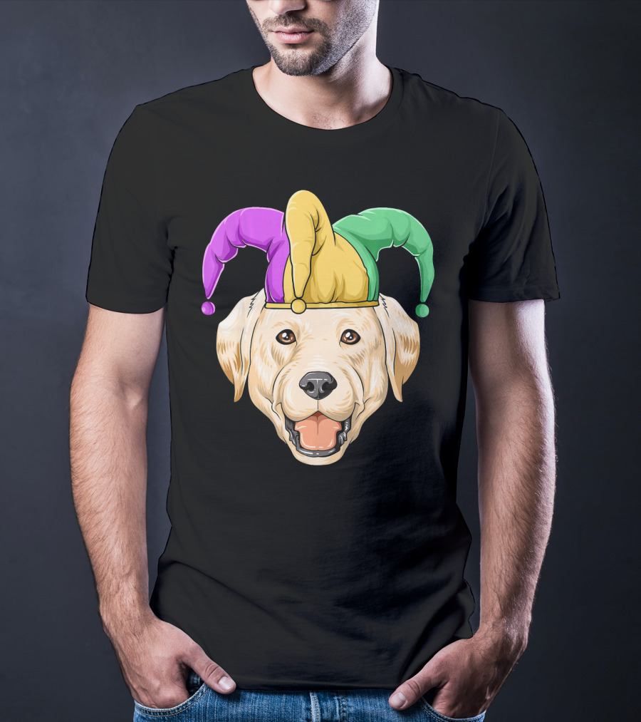 Mardi Gras Labrador In Jester Hat Carnival T-Shirt