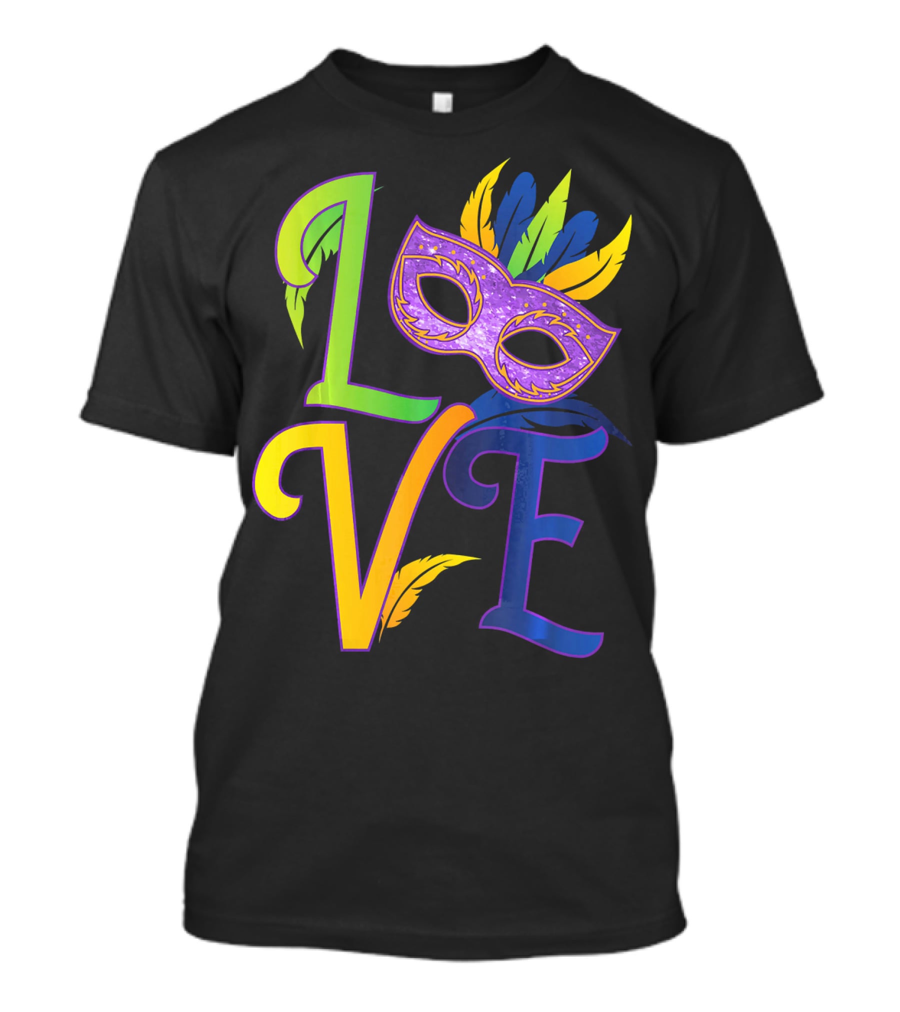 Love Mardi Gras Mask Honor New Orleans T-Shirt