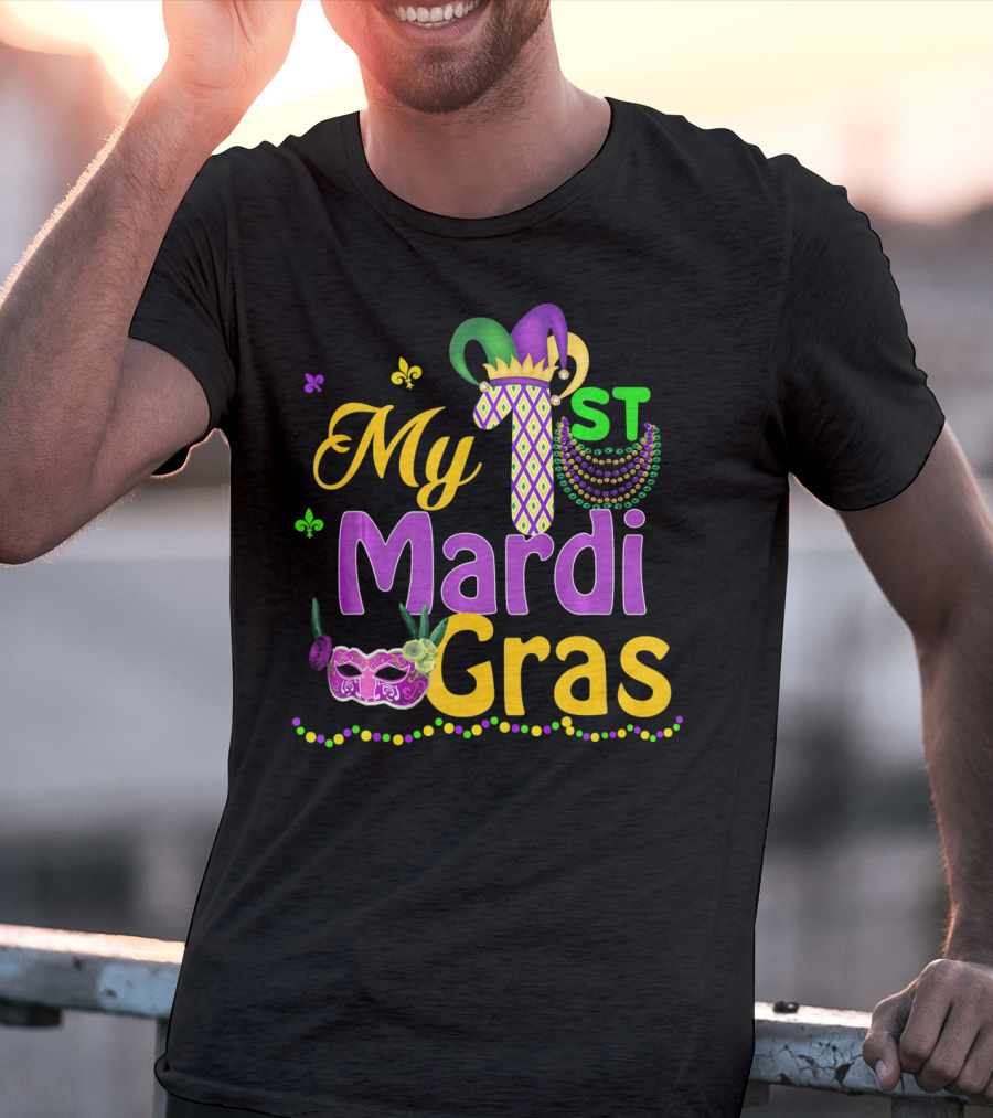 My 1st Mardi Gras Mask Beads Celebratory T-Shirt