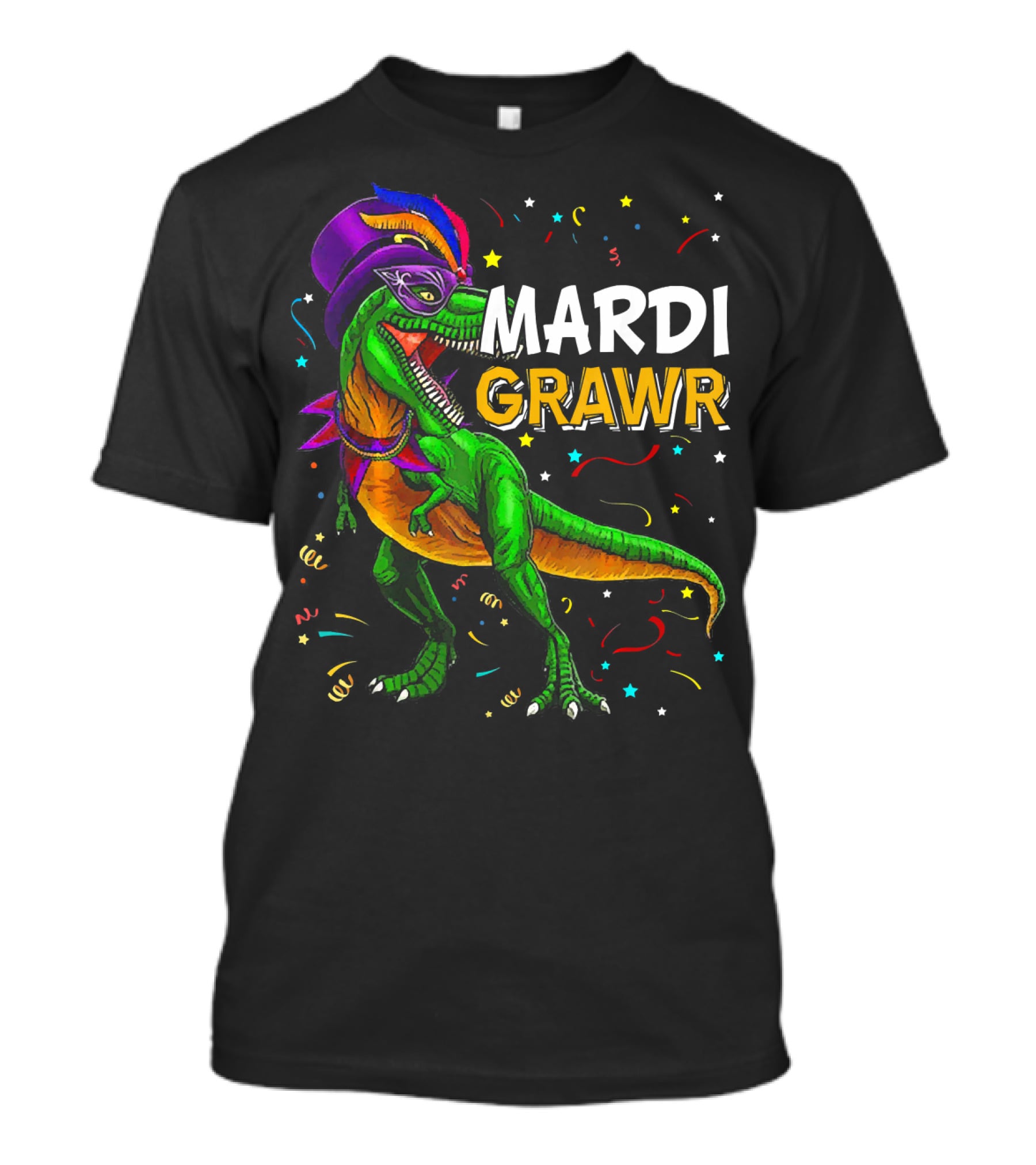 Mardi Grawr Dinosaur Mardi Gras Costume Party Fun T-Shirt