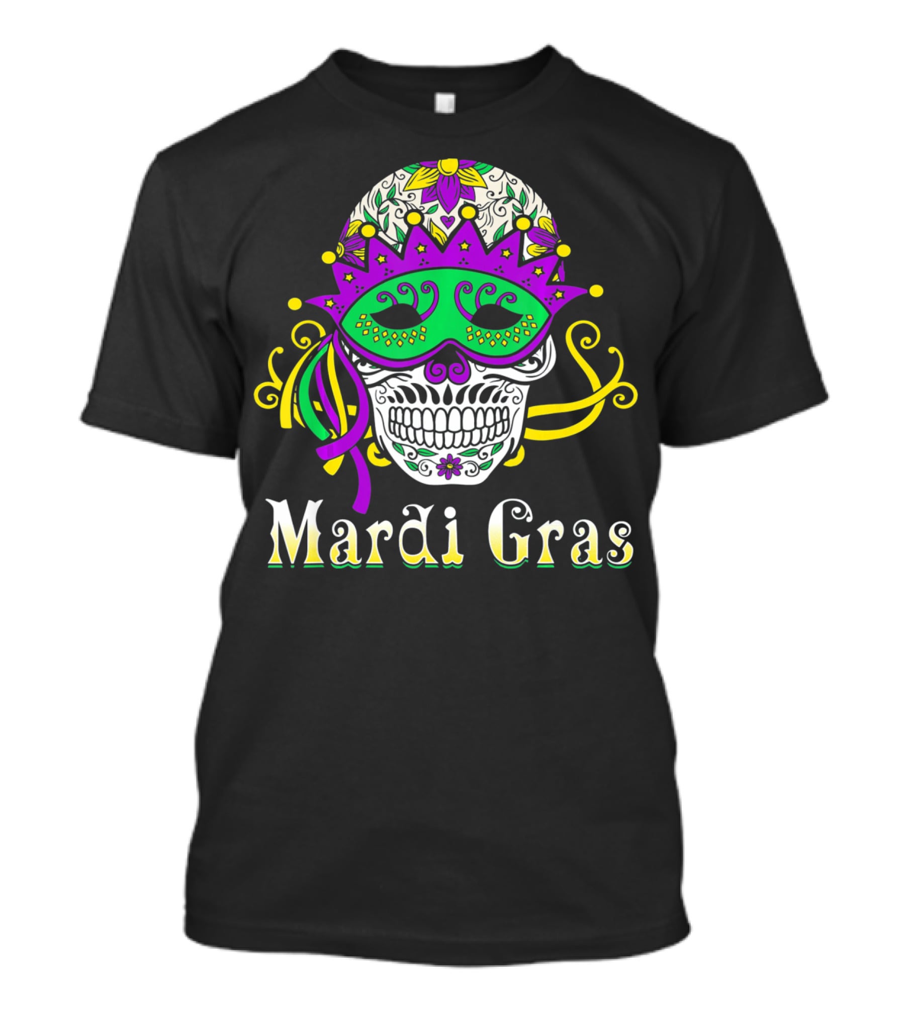 Mardi Gras Skull Mask Day Of The Dead T-Shirt