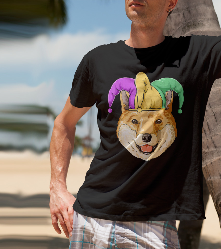 Mardi Gras Shiba Inu Jester Hat Carnival T-Shirt
