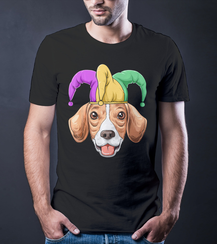 Mardi Gras Beagle Jester Hat Carnival Beagle T-Shirt