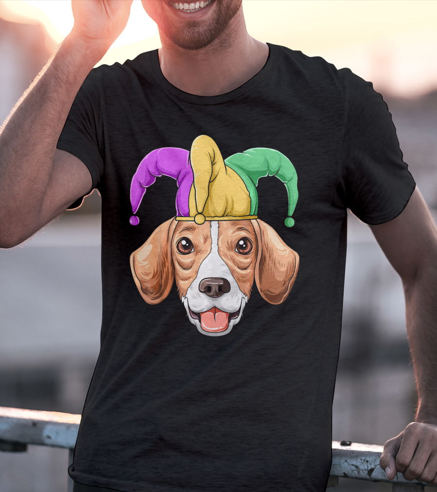 Mardi Gras Beagle Jester Hat Carnival Beagle T-Shirt