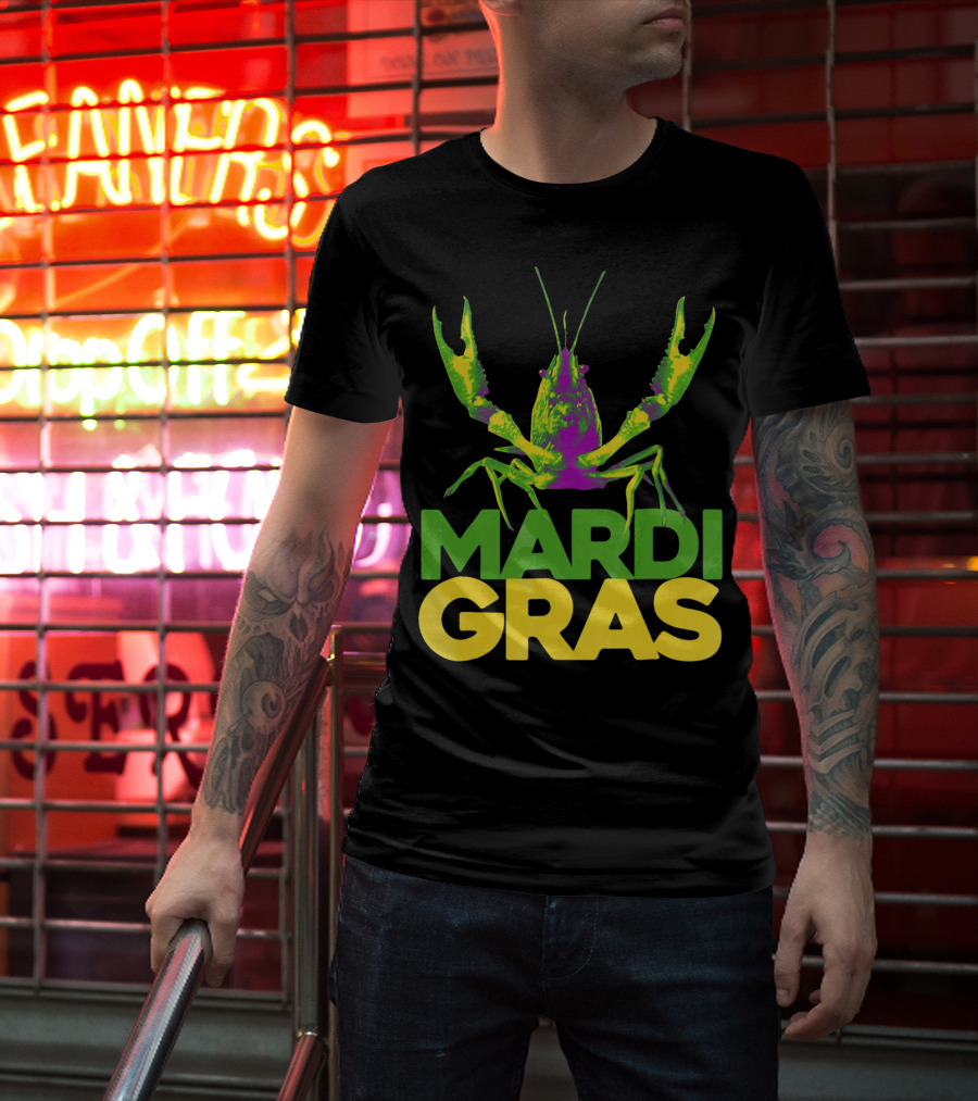 Mardi Gras Crawfish Vintage New Colorful T-Shirt