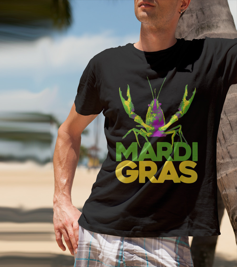 Mardi Gras Crawfish Vintage New Colorful T-Shirt