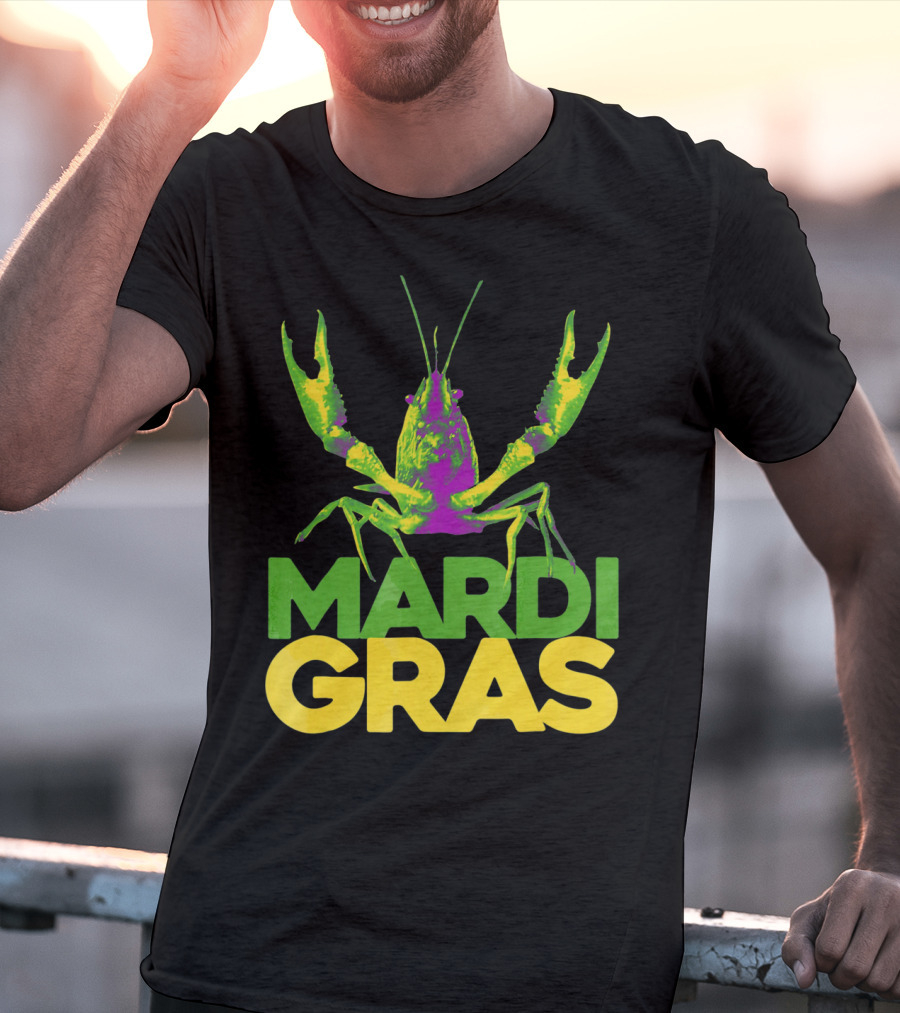 Mardi Gras Crawfish Vintage New Colorful T-Shirt
