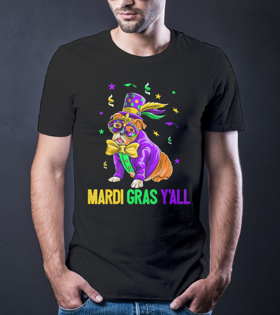 Bulldog Mardi Gras Y'all Celebration Festivities T-Shirt