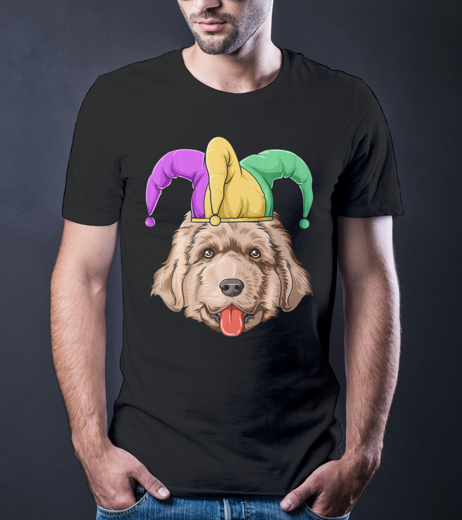 Mardi Gras Jester Newfoundland Dog Hat T-Shirt