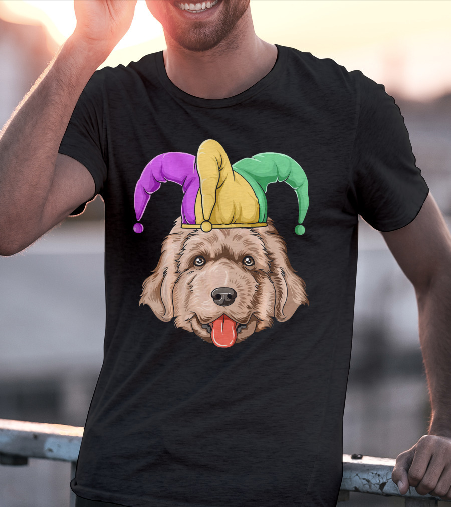 Mardi Gras Jester Newfoundland Dog Hat T-Shirt