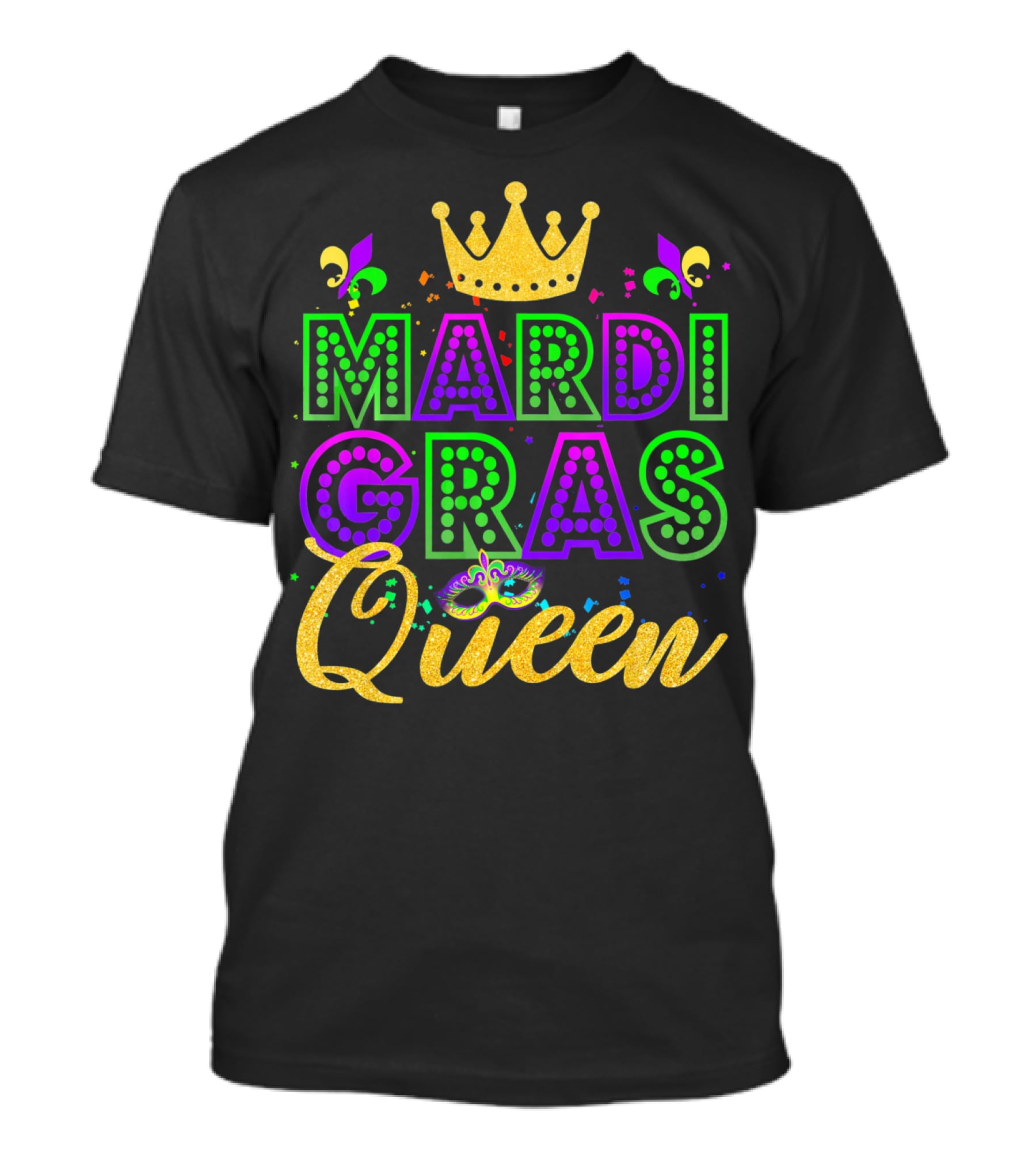 Mardi Gras Queen Crown Fleur-de-Lis Carnival Festival T-Shirt