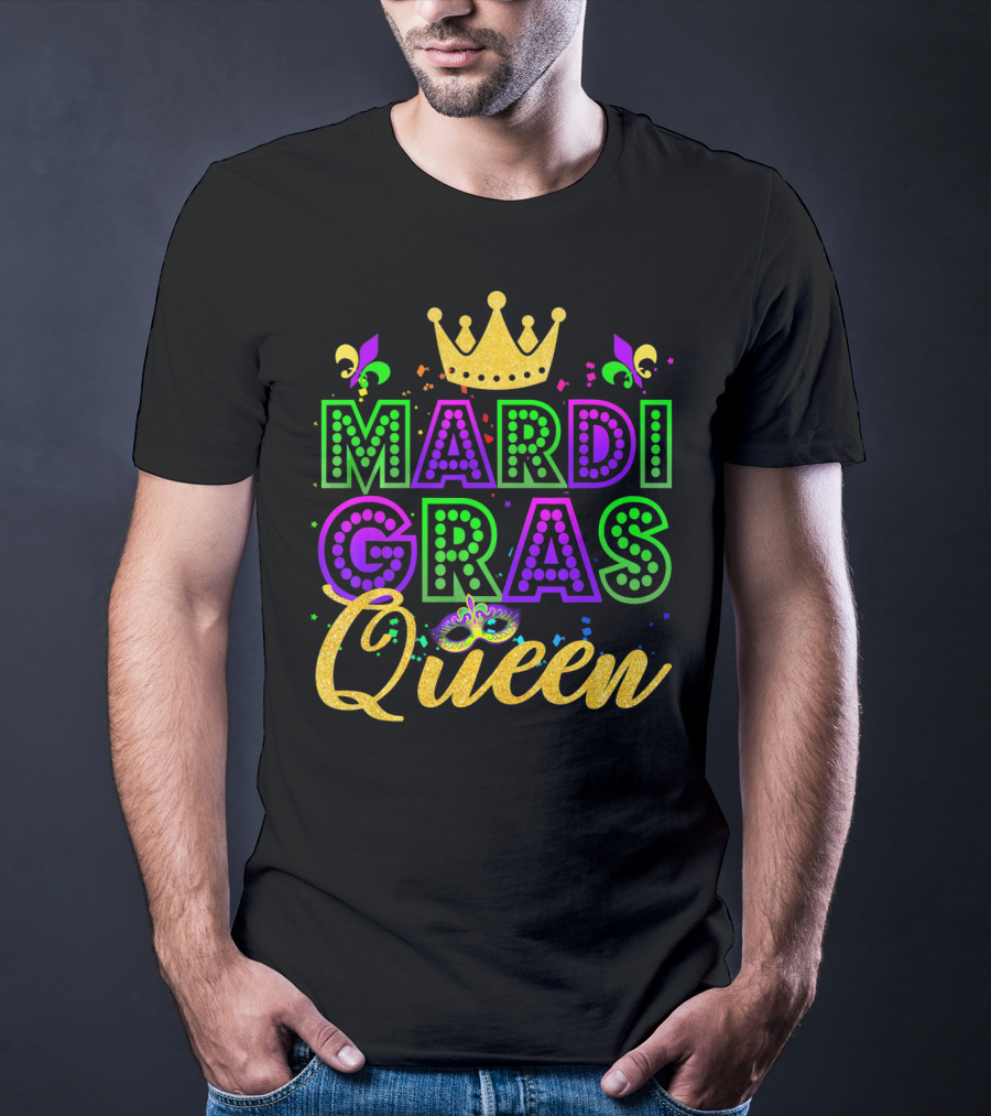 Mardi Gras Queen Crown Fleur-de-Lis Carnival Festival T-Shirt