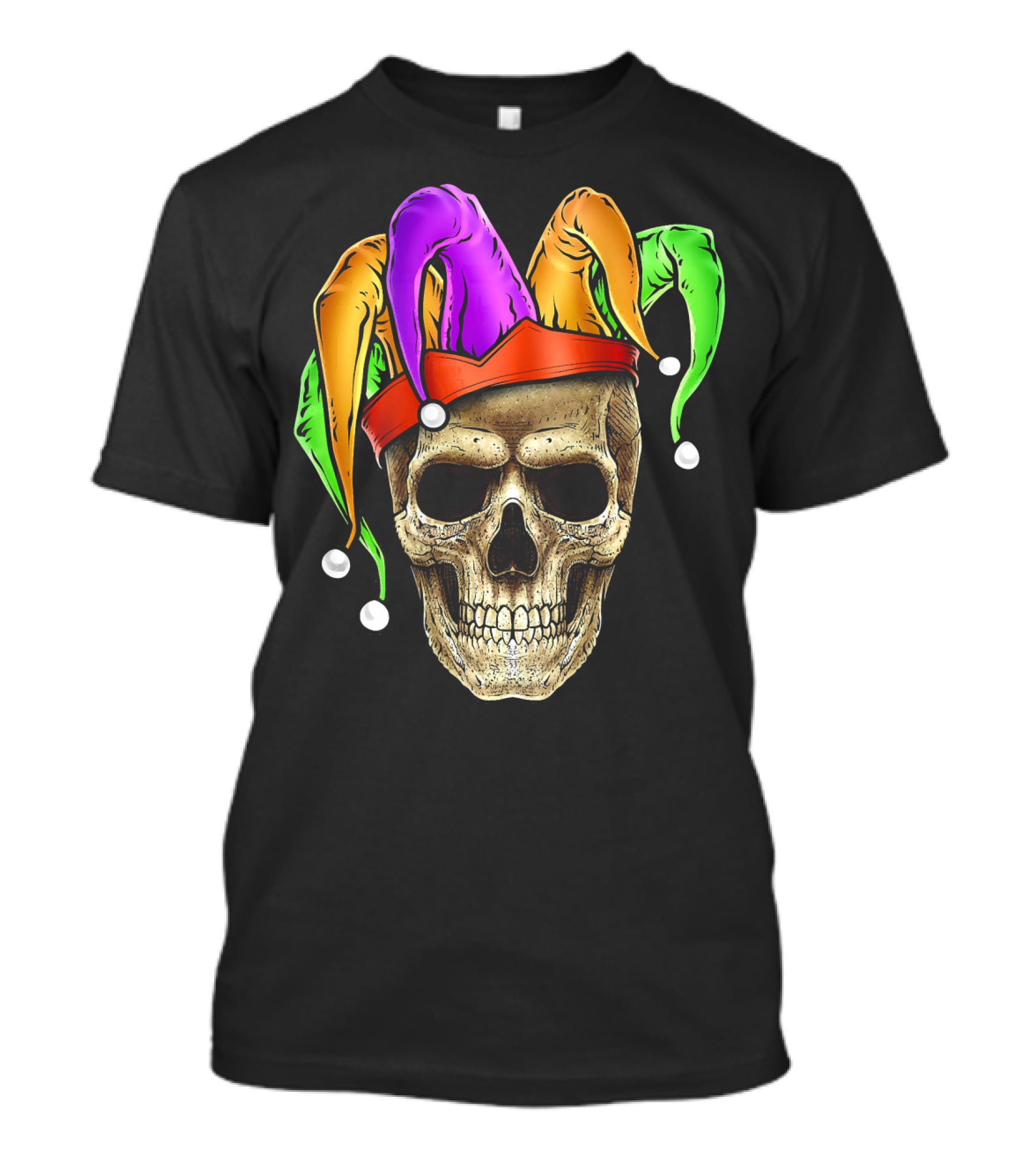 Skull Mardi Gras Jester Joker Carnival Hat T-Shirt