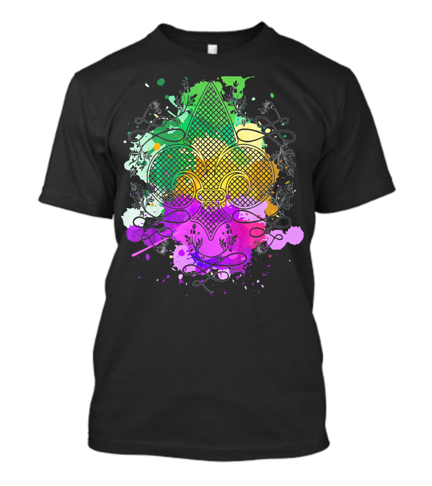 Fleur De Lis Mardi Gras Carnival Colors T-Shirt