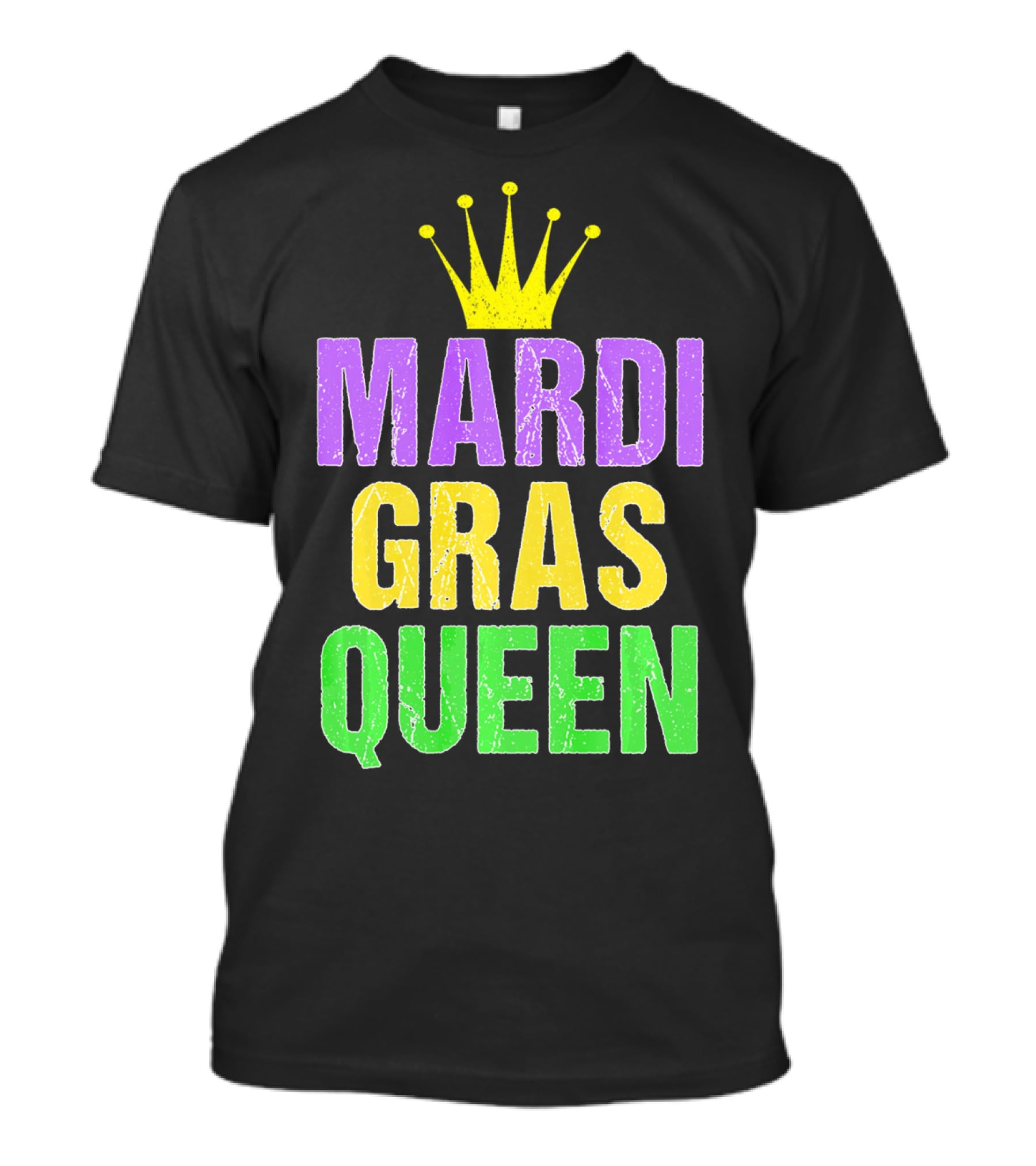 Mardi Gras Queen Mardi Gras Crown Purple Yellow Green T-Shirt
