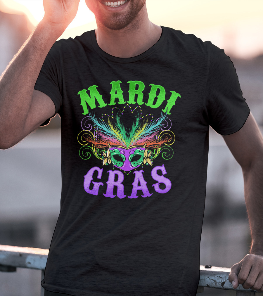 Mardi Gras Feather Mask Festival T-Shirt