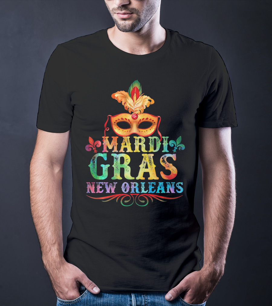 Mardi Gras Mask Fleur De Lis New Orleans T-Shirt