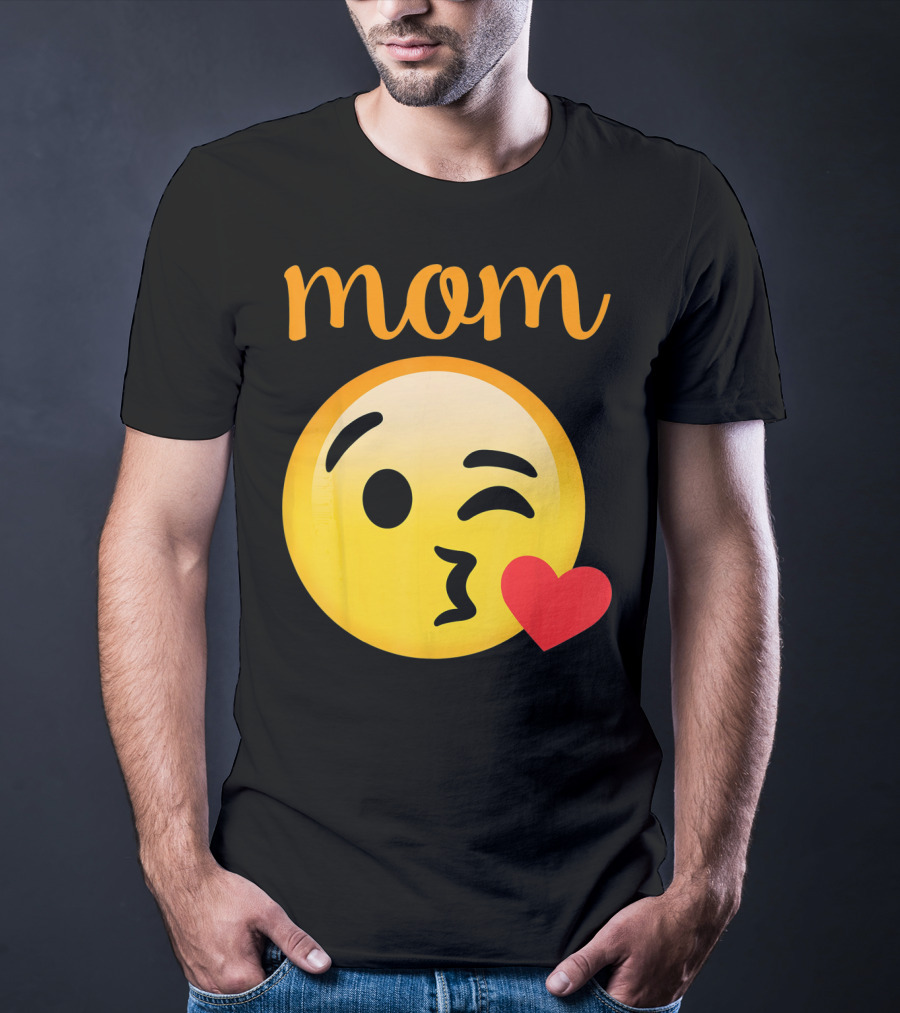 Mom Kissing Emoji Heart Kiss Emoji T-Shirt