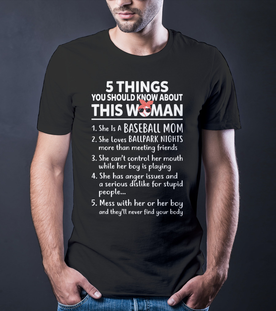 5 Things You Should Know About This Baseball Mom Woman Bow T-Shirt