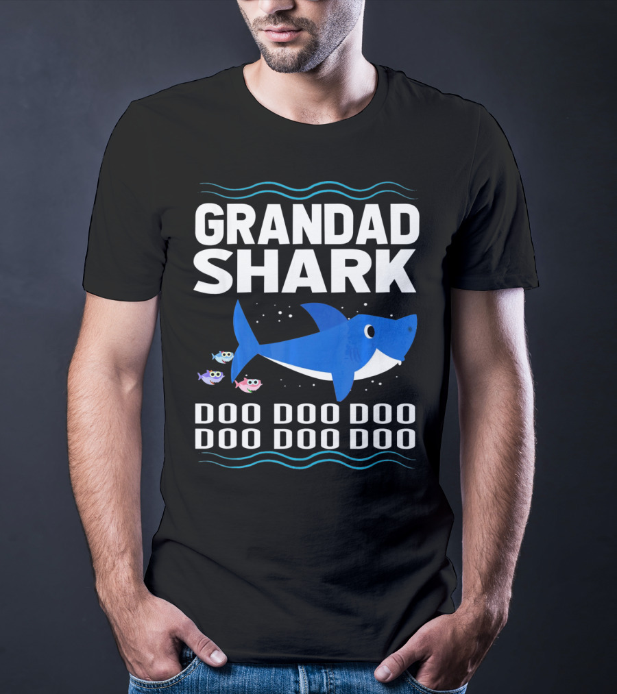 Grandad Shark Doo Doo Doo Doo Doo Doo Funny Baby T-Shirt