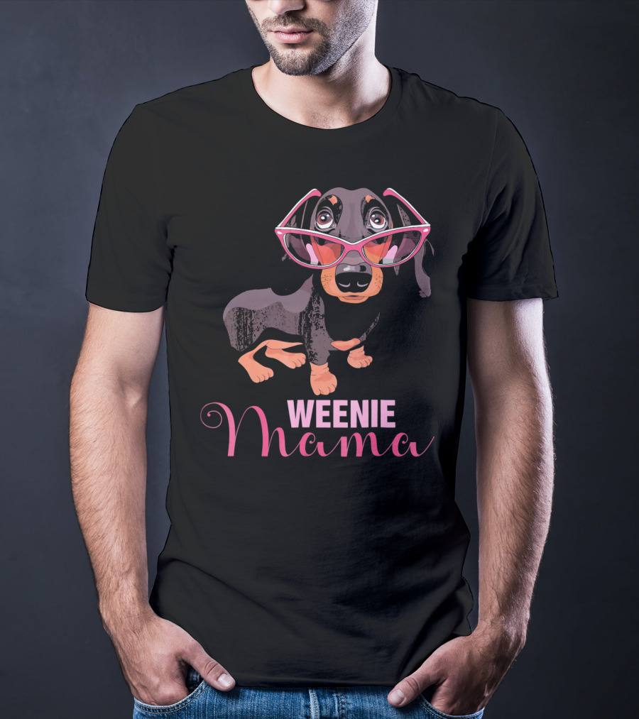 Weenie Mama Cute Dachshund Sunglasses T-Shirt