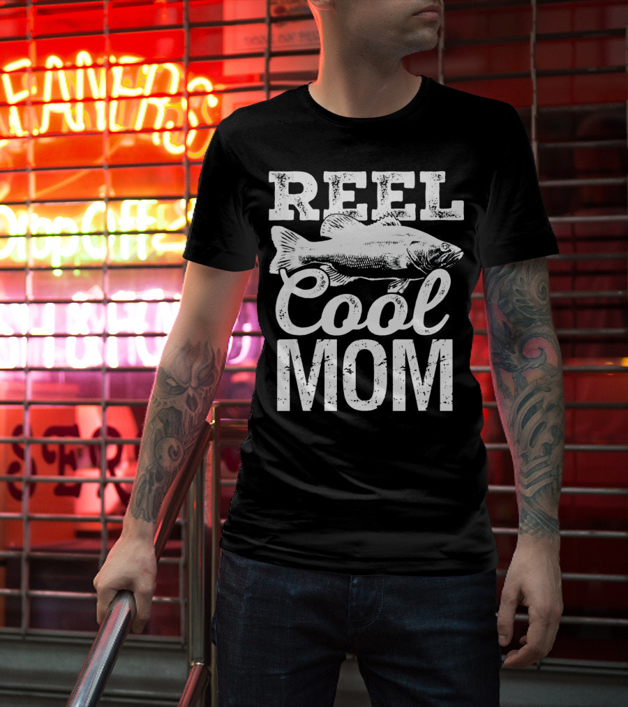 Reel Cool Mom Fishing Angler Bass Fish T-Shirt