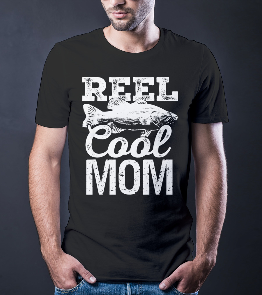 Reel Cool Mom Fishing Angler Bass Fish T-Shirt