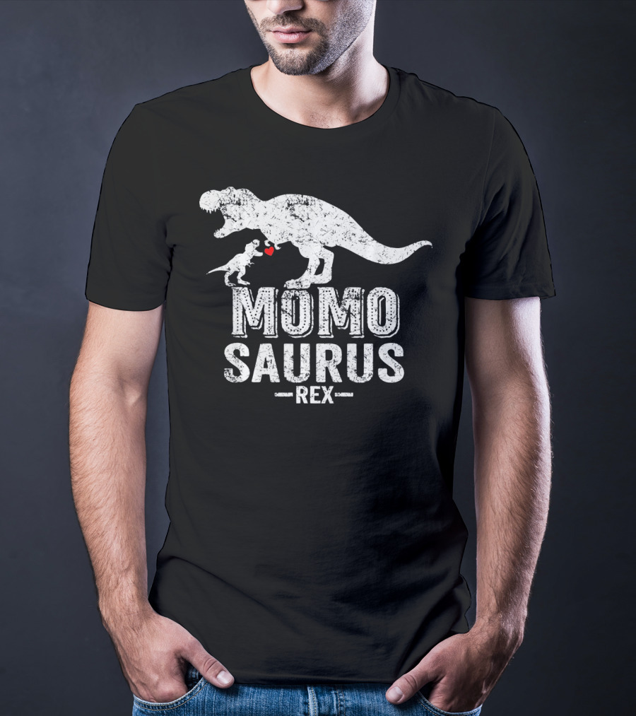 Momo Saurus Rex Dinosaur Family Love T-Shirt