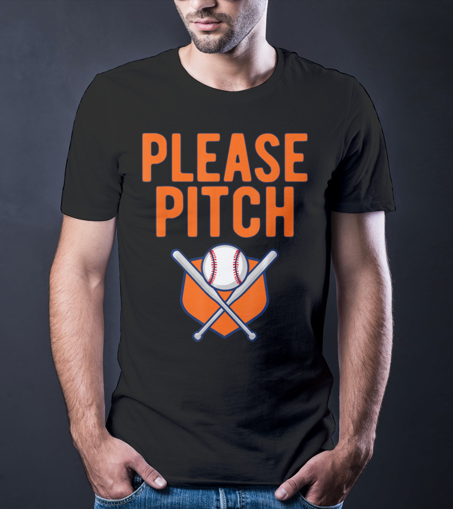 Please Pitch Baseball Funny Adult T-Shirt